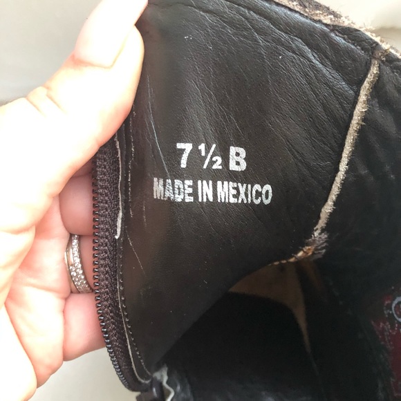 Old Gringo Brown Cow Hair Embroider Ankle Booties - Picture 8 of 9